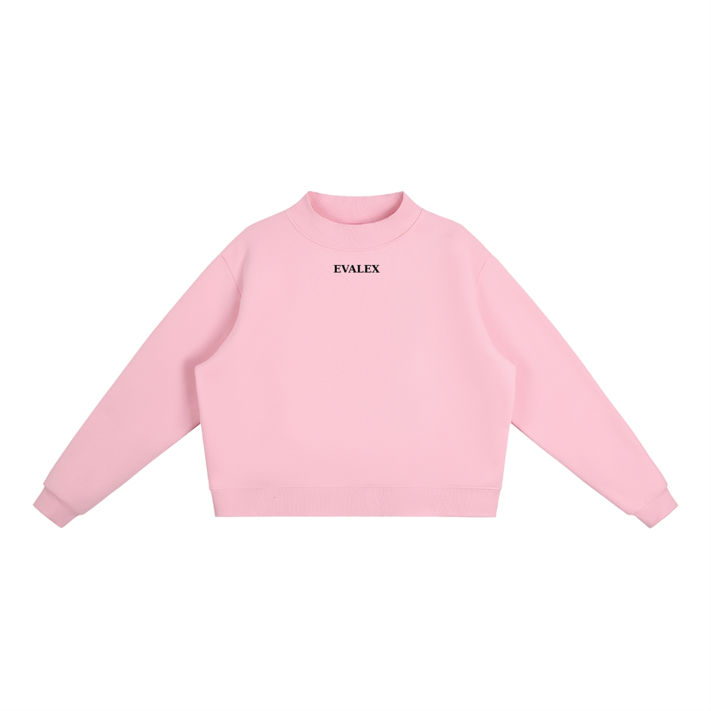 EVALEX - Fleece Mock-Neck Crew Sweatshirt