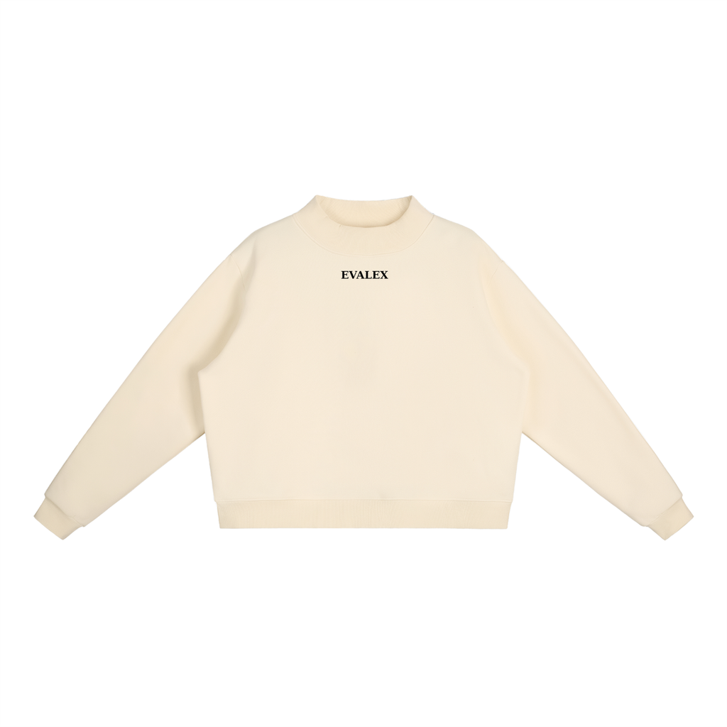 EVALEX - Fleece Mock-Neck Crew Sweatshirt