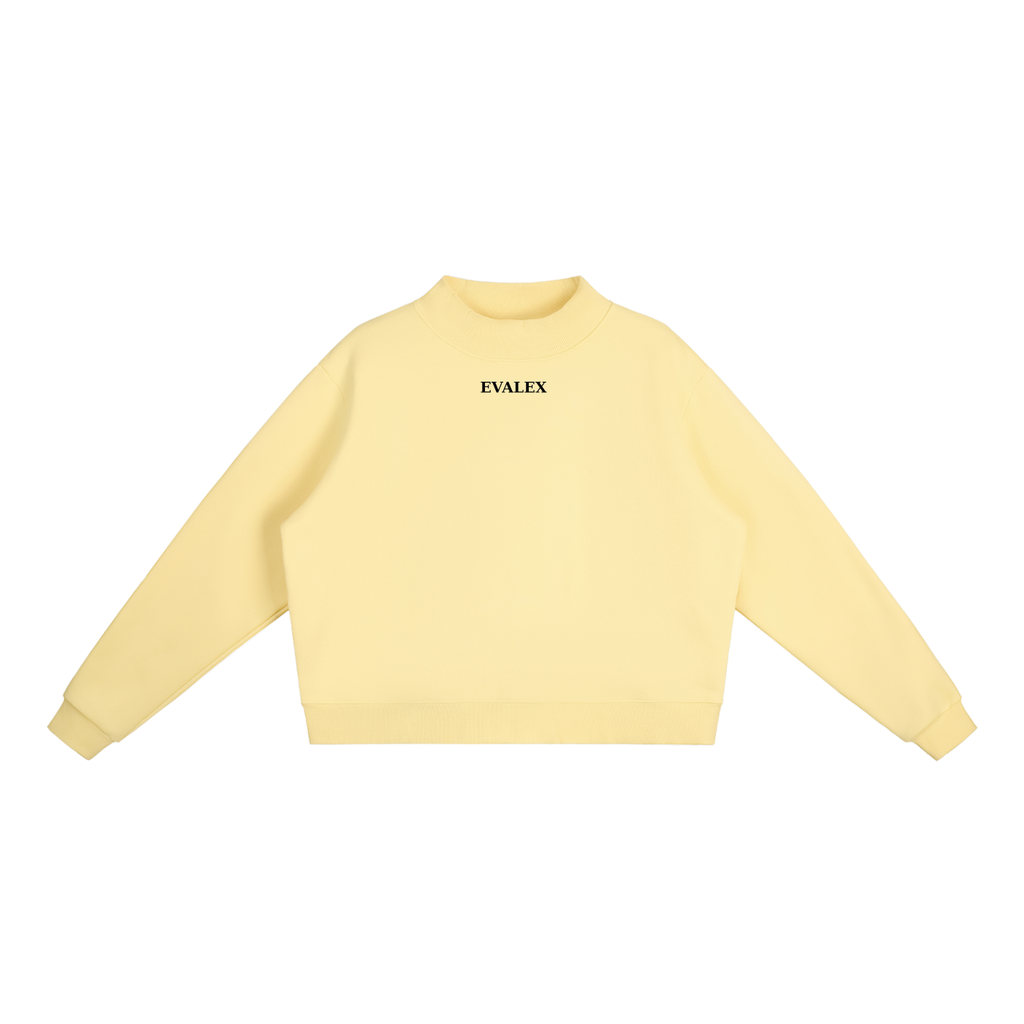 EVALEX - Fleece Mock-Neck Crew Sweatshirt